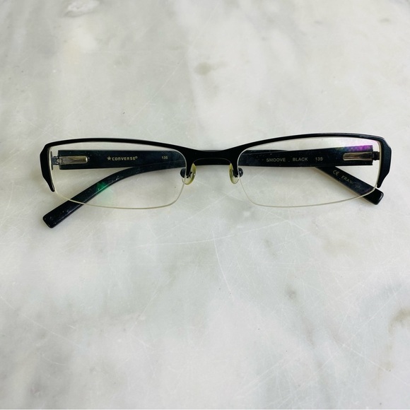 Converse Glasses Half Rim Frames 135‎ Smoove Black Rectangle Men's Unisex - Picture 1 of 10